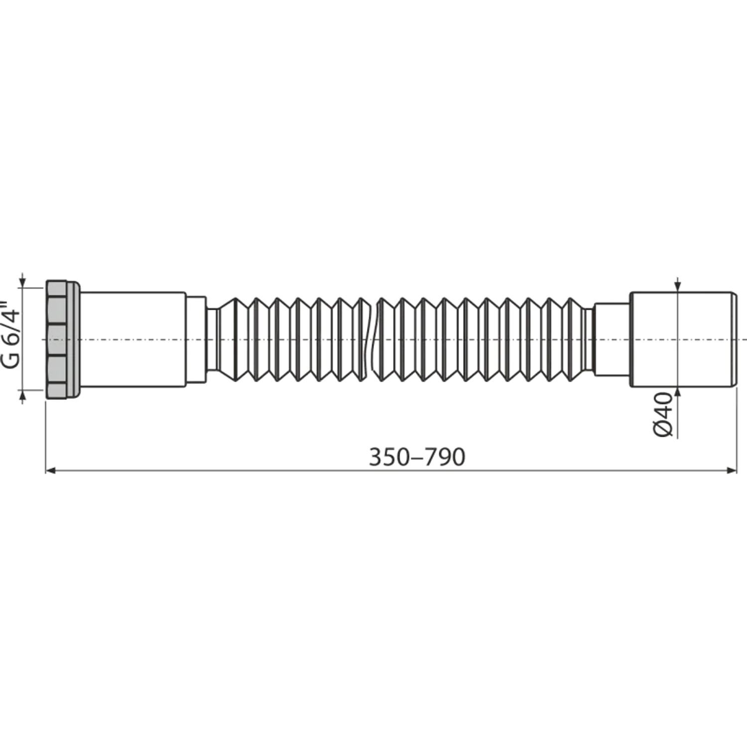Alcadrain A792 Flexianschluss Metallmutter 6/4" x 40 mm_2