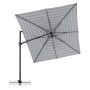 Doppler Ampelschirm myZone AX 320x240 cm, blau-grau gestreift, mit Kurbel und Standkreuz.