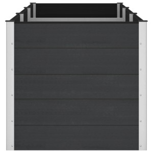 Schwarzes vidaXL Hochbeet aus WPC-Planken und Aluminiumrahmen. Robustes Pflanzgefäß für den Garten.