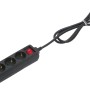 Schwarze 4-fach Steckdosenleiste mit Schalter und 1,4 m Kabel für den Innenbereich.