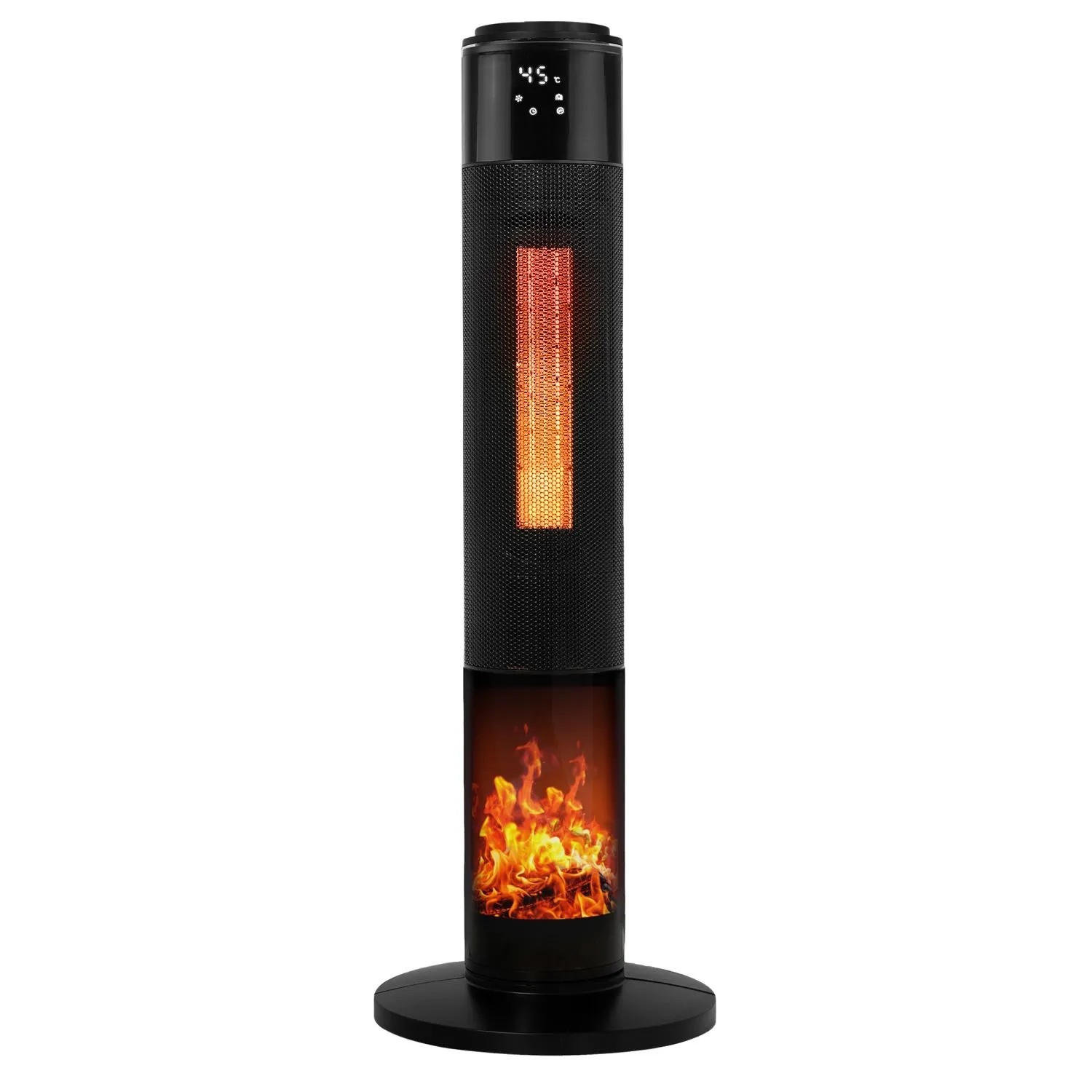 Tronitechnik Ptc Turmheizer Keramikheizer Elektrokamin Mit Heizung Und Kaminfeuer 2000 Watt Heizlüfter Oszillation