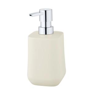 Schöner Wohnen Seifenspender Adine aus Keramik in Ecru mit Chrom-Pumpe, 400 ml.
