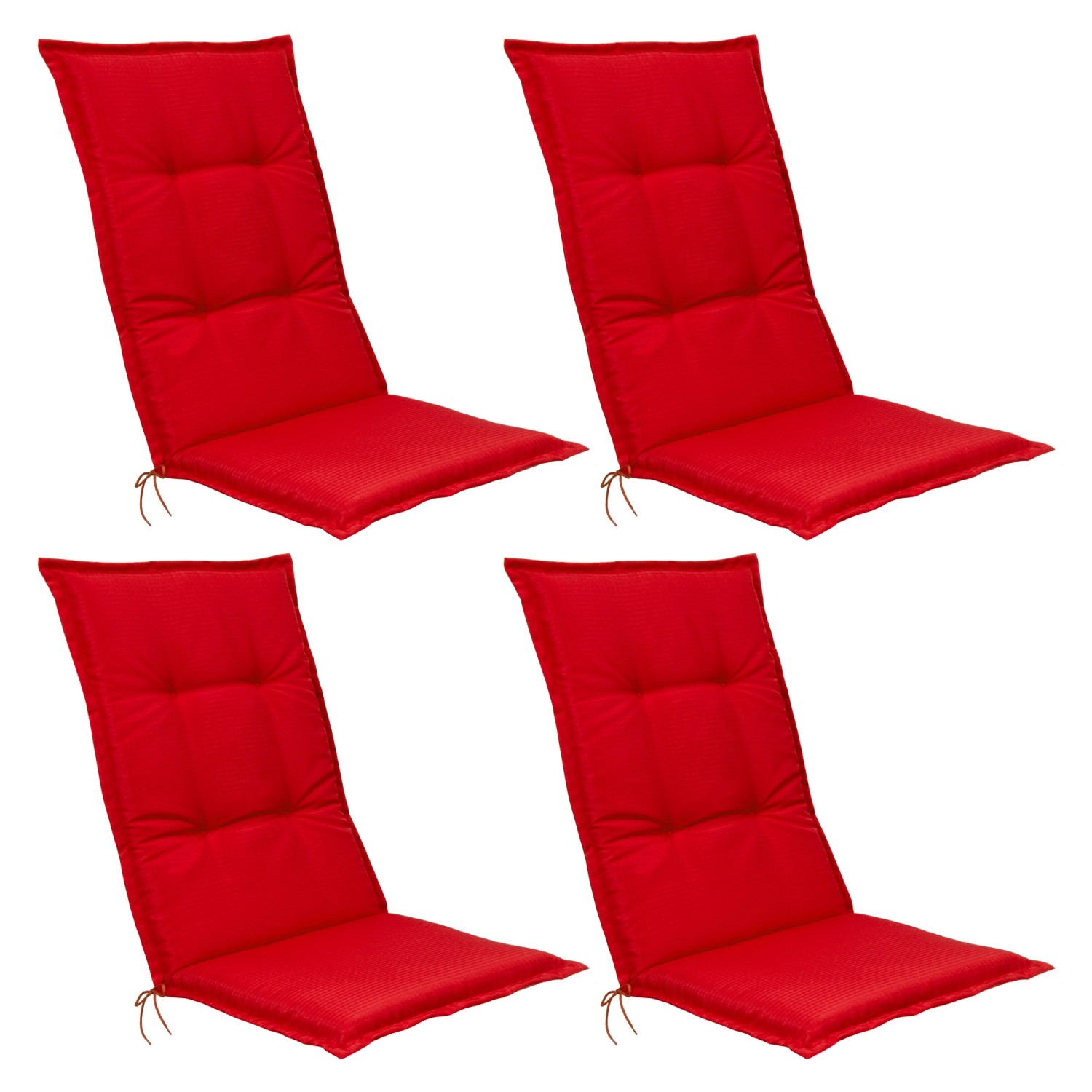 Beautissu Base HL Hochlehner 120x50x6cm Rot 4tlg