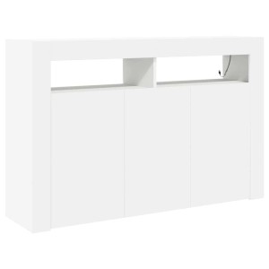 Weißes vidaXL Sideboard (116x30x75 cm) aus Holzwerkstoff mit 3 Türen.