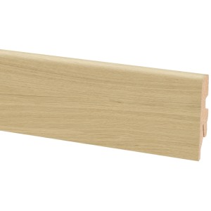 Sockelleiste Evoke Crystal, 60 mm hoch, Holzdekor für Bodenabschluss.