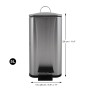 Spirella Kosmetikeimer Erik, 5 l, Chrom, mit Pedal und Slow-Close-Deckel.