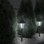 3er Set schwarze Näve LED Solar Erdspieß/Wandleuchten im Garten. Solar-Wegeleuchten für den Außenbereich.