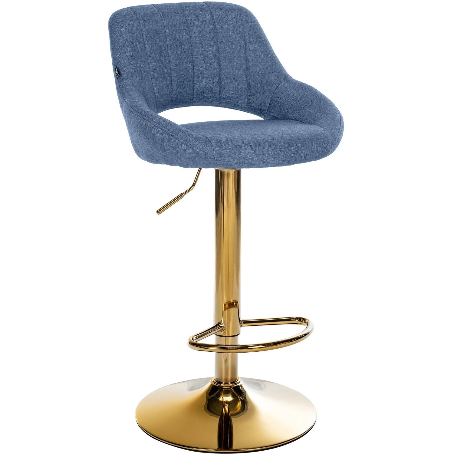 CLP Barhocker Milet Stoff Blau/Gold