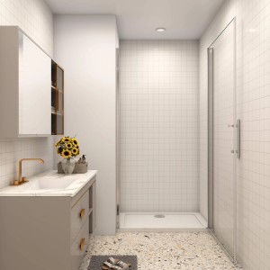 AICA Duschkabine 80x195cm mit Drehtür, Nischentür, 6mm ESG Glas, Nanobeschichtung. Dusche ohne Wanne.