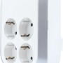 REV Ritter MultiPower 4-fach Steckdosenadapter, weiße Steckdosenleiste für die Wandmontage.