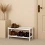 Relaxdays Schuhregal Bambus Weiß 2 Ablagen 33 cm x 70 cm x 26 cm 1,4 kg_3