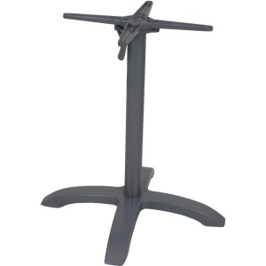 Silbernes 4-Fuß Tischgestell Picos aus Aluminium für Gartentische.