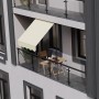 Beige Juskys Klemmmarkise Kapstadt 200x120 cm am Balkon, Sonnenschutz ohne Bohren.