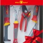 Wolf-Garten Kleingeräte-Set P 261, 4-teilig: Gartenschere, Hacke, Grubber, Kratzer im Set.