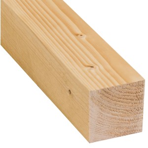 Sägeraues Fichte/Tanne Kantholz, 58x58x2500 mm, ideal für Dachstühle und Möbelbau.