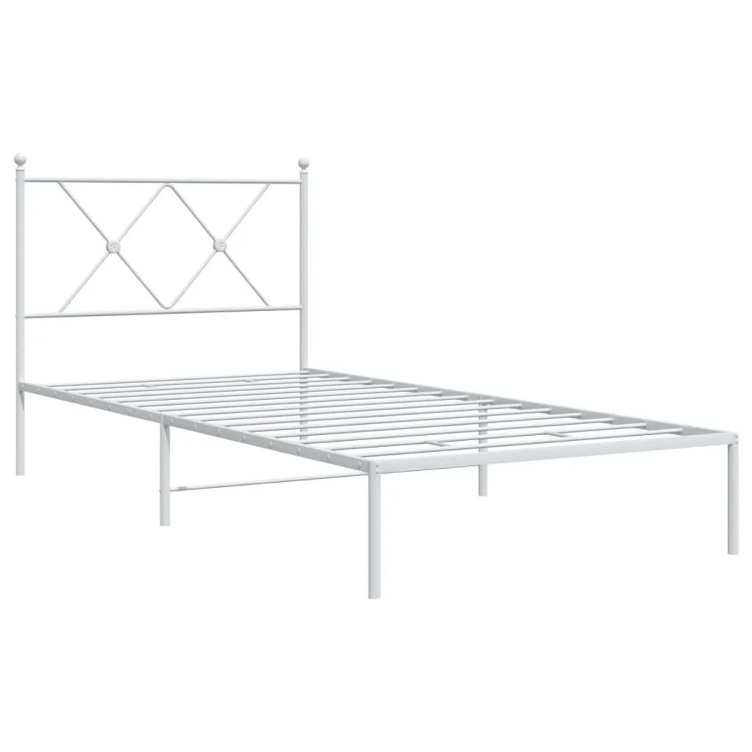 vidaXL Bettgestell mit Kopfteil Metall Weiß 90x200 cm 376544 günstig online kaufen