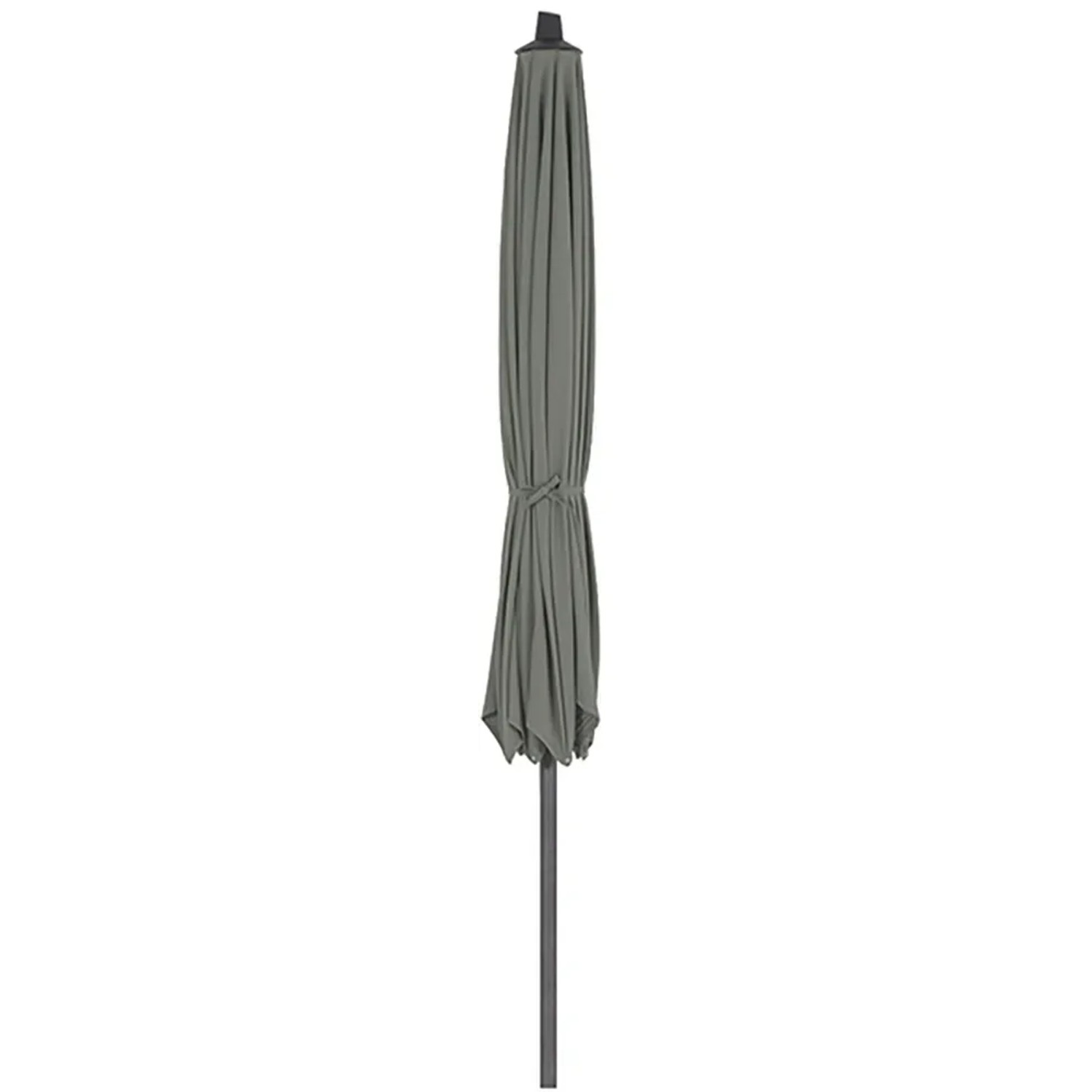 Zusammengebundener, grüner Siena Garden Marktschirm 300x200 cm mit Kurbel.