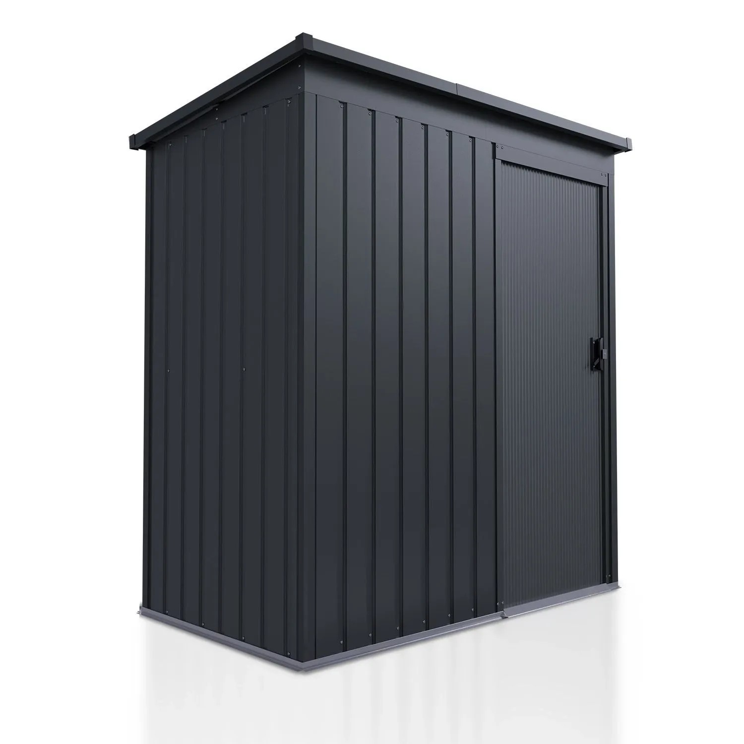 Juskys Metall Geräteschuppen Gerätehaus S mit Pultdach in Dunkelgrau
