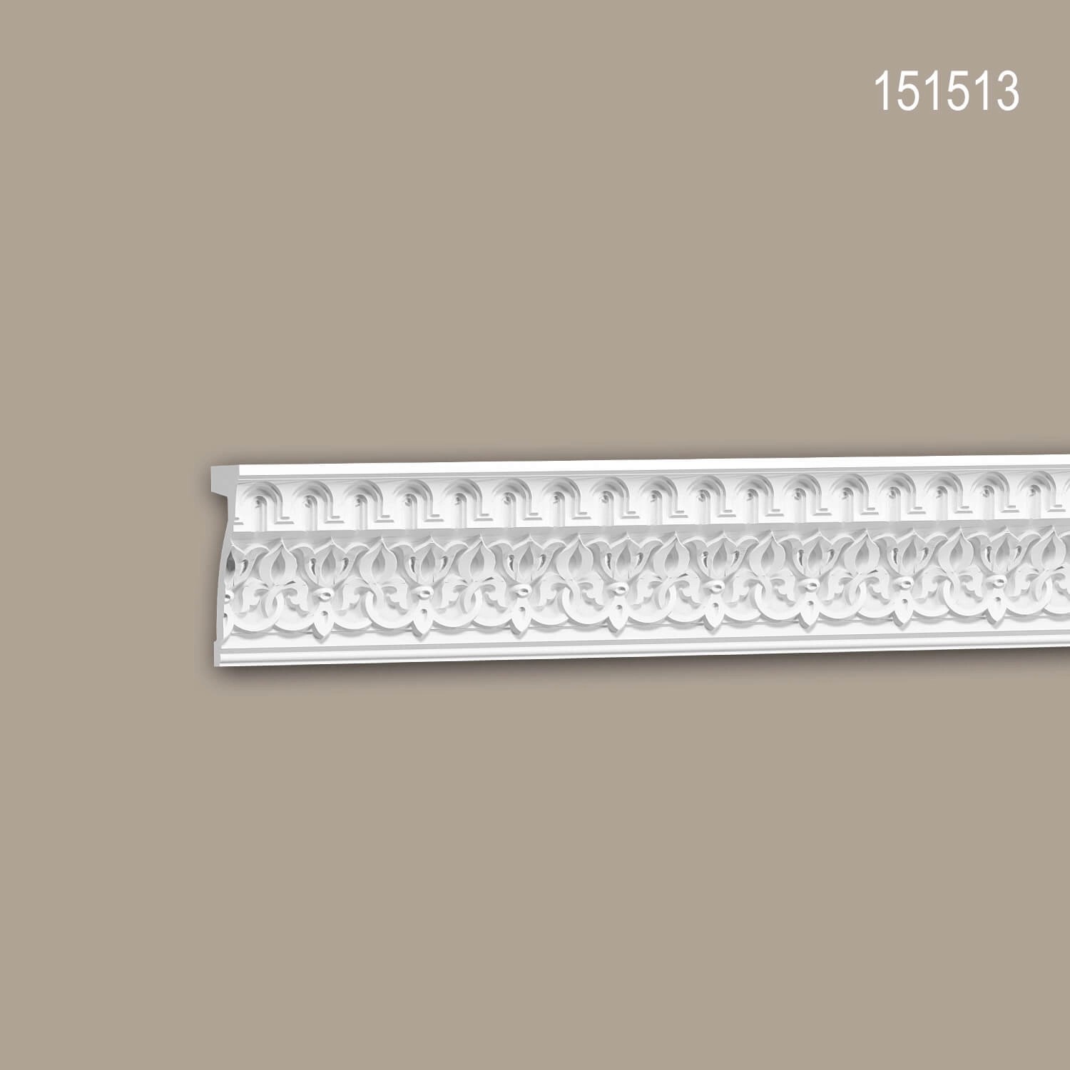 Weiße PROFHOME Wandleiste mit orientalischem Muster, 200 cm lang.