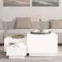 vidaXL Aufbewahrungsboxen, 3 Stk., weißes Kiefernholz, als Couchtisch im Wohnzimmer.