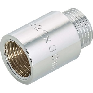 Verchromte Hahnverlängerung aus Messing, 18,6 mm x 21 mm, 30 mm lang, für Gewindefittings.