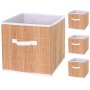 MCW Faltbox C21 4er-Set aus Bambus, faltbare Aufbewahrungsboxen mit Tragegriff.