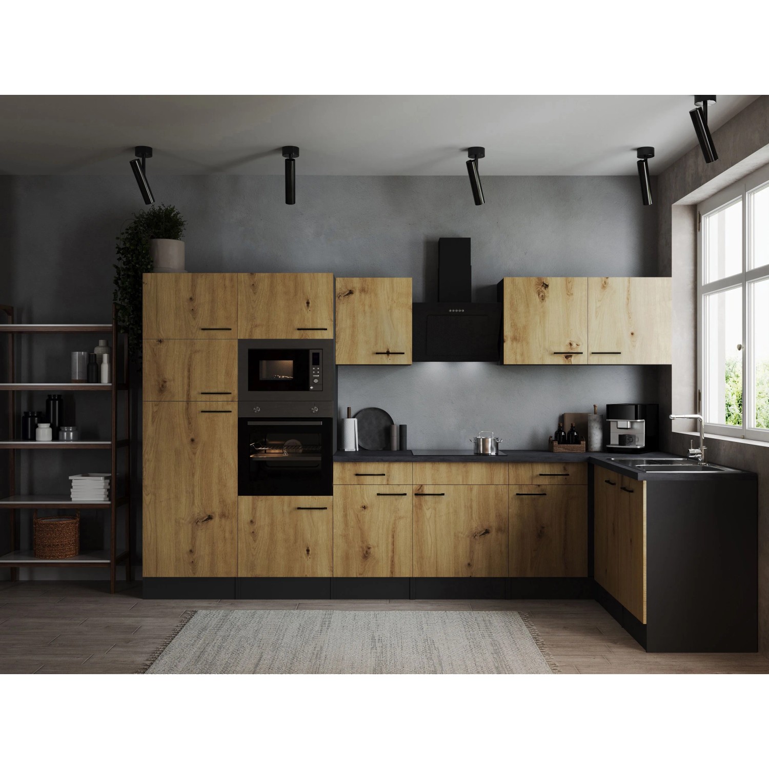 Respekta Winkelküche Oliver 340 cm Artisan Eiche