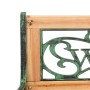 Detailansicht der VidaXL Gartenbank aus Tannenholz mit dekorativer Rückenlehne.