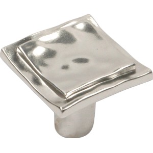 Quadratischer Möbelknopf 2076 in Chrom matt, aus Metall.