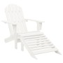 Weißer Gartensessel mit Fußstütze aus Holz, vidaXL, für Garten oder Terrasse.