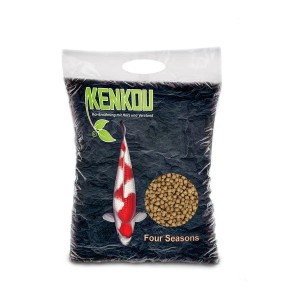 Kenkou Koifutter Four Seasons 6mm, 5kg Sack mit Koi und Pellets.