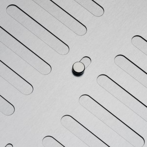 SOTECH Edelstahl Lüftungsgitter Oval 260 x 165 mm mit Schiebeverschluss Verschließbar