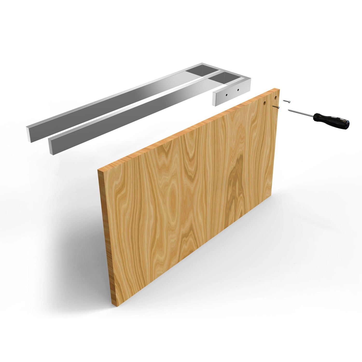 Kalb Handtuchhalter Chrom zur Montage am Waschtisch, mit Schrauben und Schraubendreher.