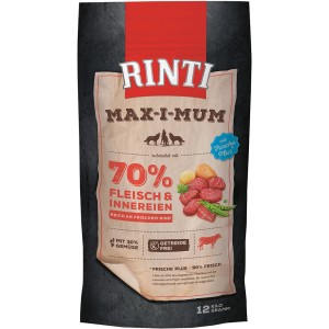 Rinti Max-I-Mum Rind Trockenfutter, 12kg Sack. Alleinfutter mit 70% Fleisch und Gemüse für Hunde.