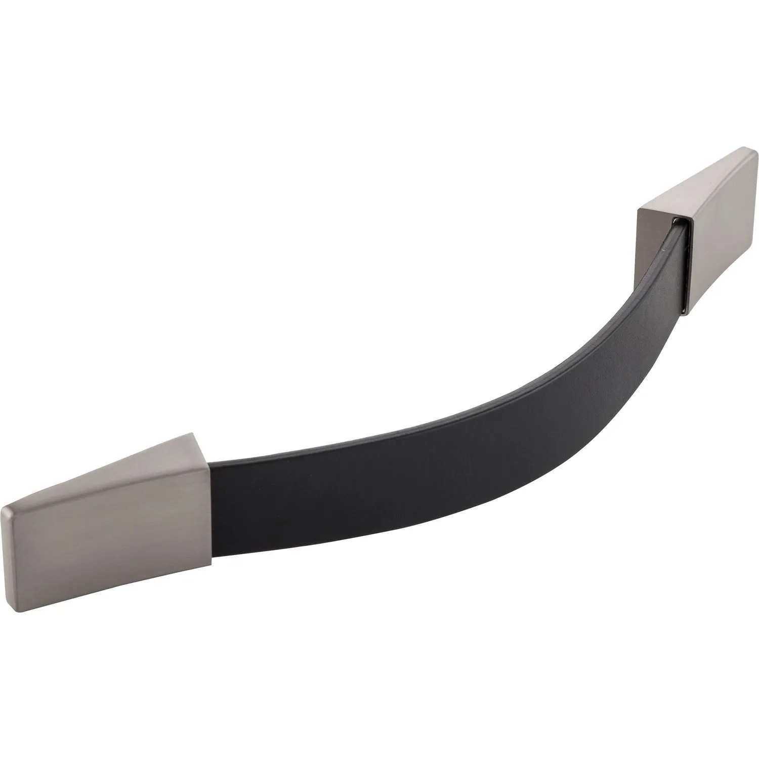 Furnipart Möbelgriff Safari La 160/192 mm Breite 224 mm Leder Schwarz Edelstahl-Effekt