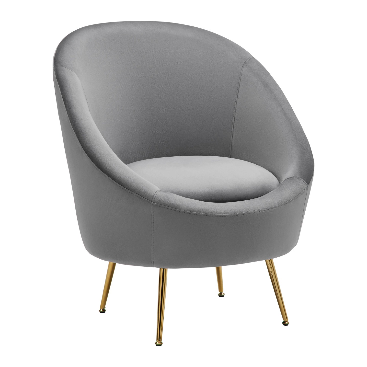 Bessagi Home Sessel Lou ca. 80x92x75 cm Grau Samt