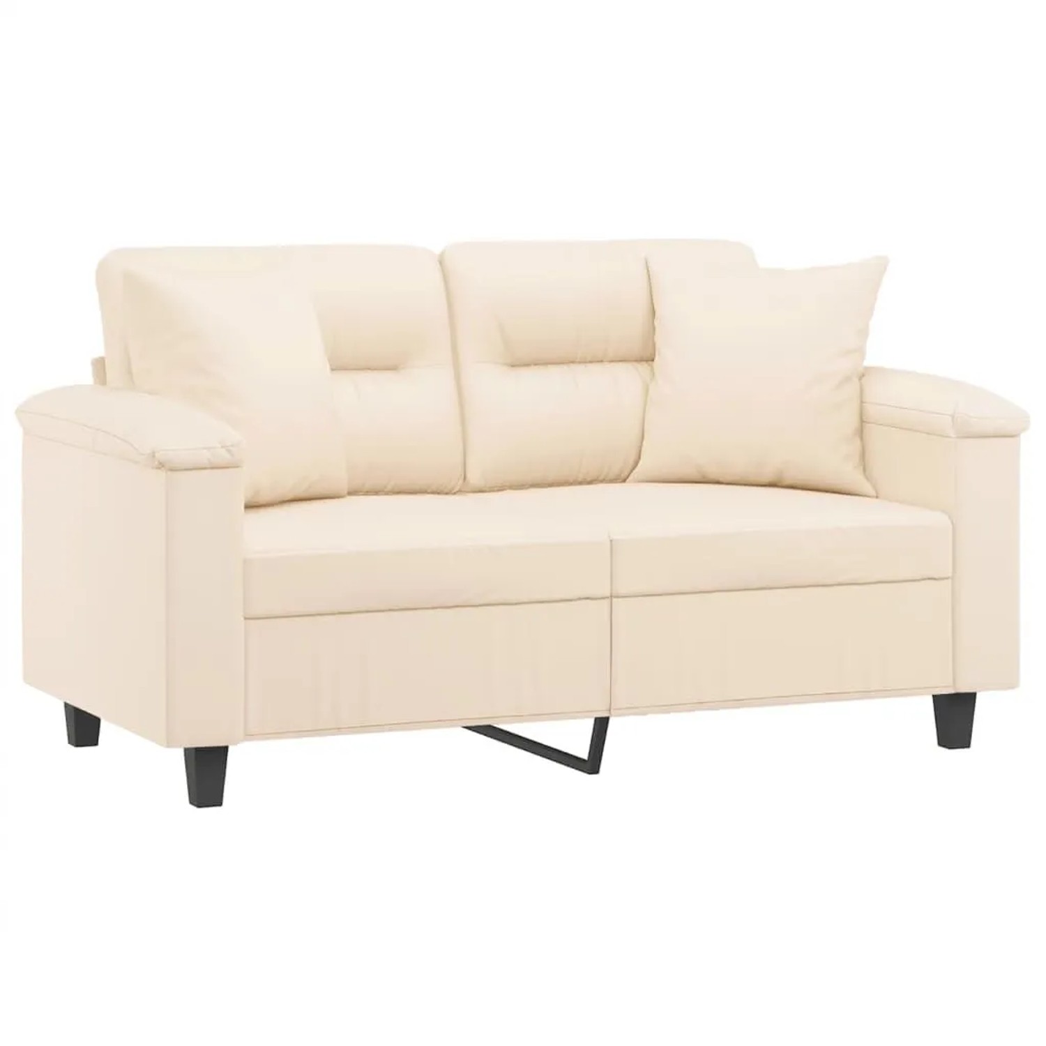 vidaXL 2-Sitzer-Sofa mit Kissen Beige 120 cm Mikrofasergewebe 3200970 günstig online kaufen