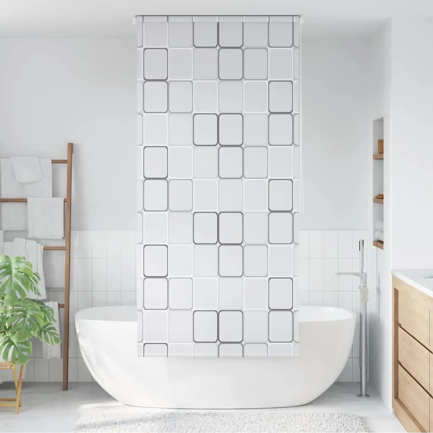 vidaXL Duschrollo 80x240 cm Quadratmuster 142847_2