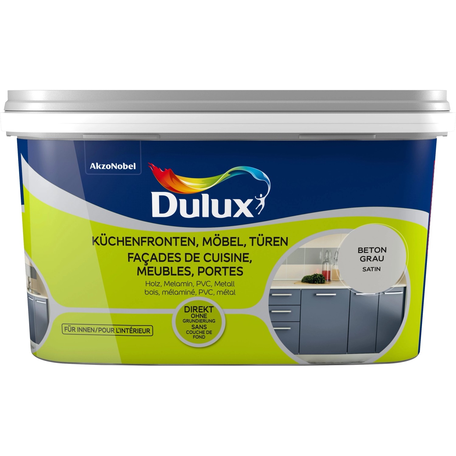 Dulux Fresh Up Lack für Küchenfronten, Möbel und Türen Satin Beton-Grau 2 l