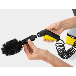 Kärcher Universalbürste für OC 3, Waschbürste mit schwarzem Bürstenkopf und gelbem Griff.