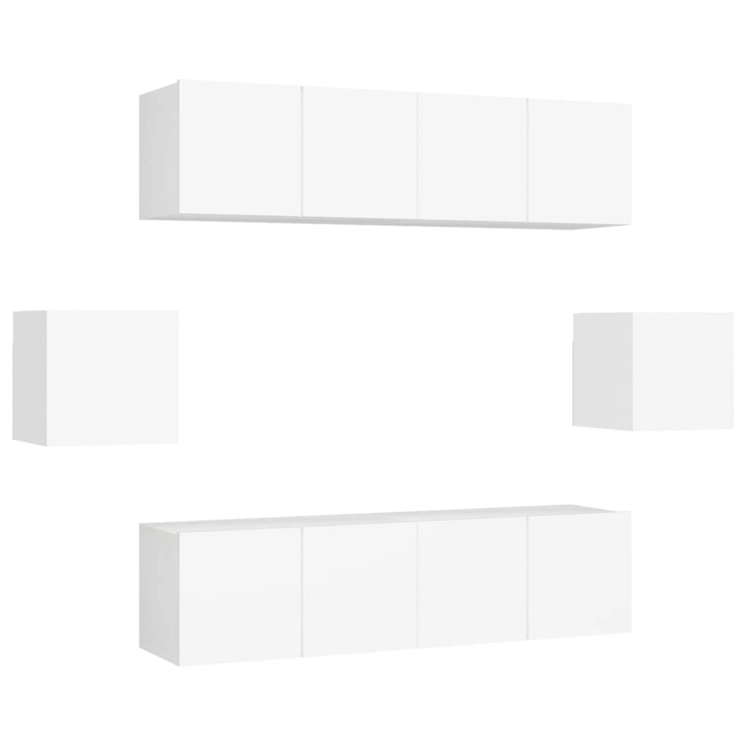 vidaXL 6-Tlg TV-Schrank-Set Weiß Holzwerkstoff 3078682 günstig online kaufen