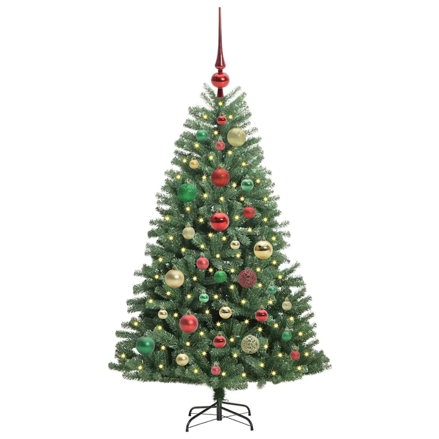 vidaXL Künstlicher Klappbarer Weihnachtsbaum mit 150 LEDs Grün 120 cm 3395477