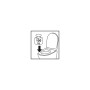 Symbol: WC-Sitz Kunststoff Beige, Belastbarkeit bis 100 kg.