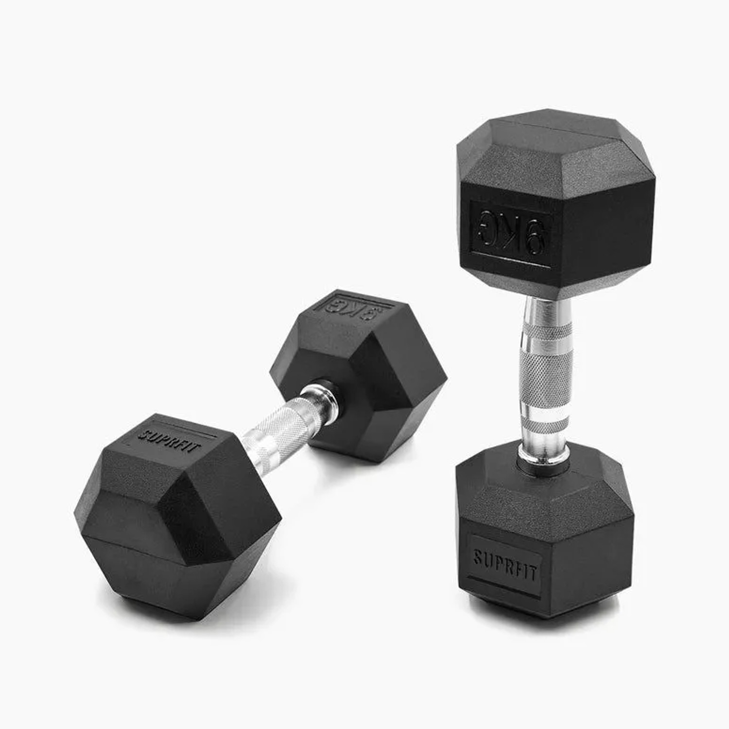 Suprfit Hex Gummi-Kurzhanteln Paar 9 kg