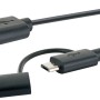 Schwarzes Schwaiger USB-Kabel: USB-C, Micro-B und USB-A Stecker für Computer & Multimedia.
