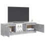 VidaXL TV-Schrank mit LED, Betongrau, 120 cm breit. Wohnwand mit Stauraum und offenem Fach.
