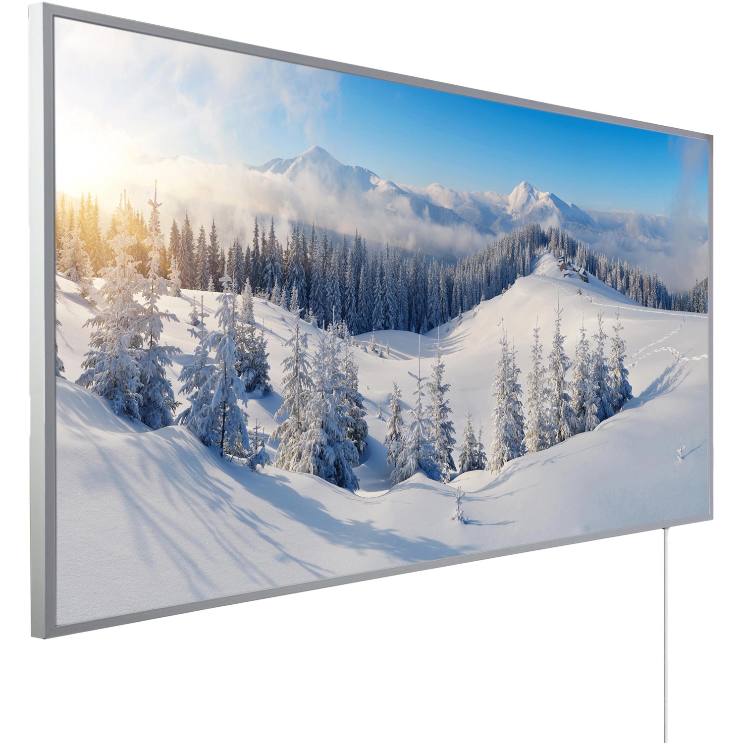 Könighaus Infrarotheizung Panorama-Serie 60 cm x 120 cm 1200 W Schneelandschaft