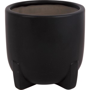 Schwarzer Pflanztopf (10,5 cm) mit matter Oberfläche für Innenräume.