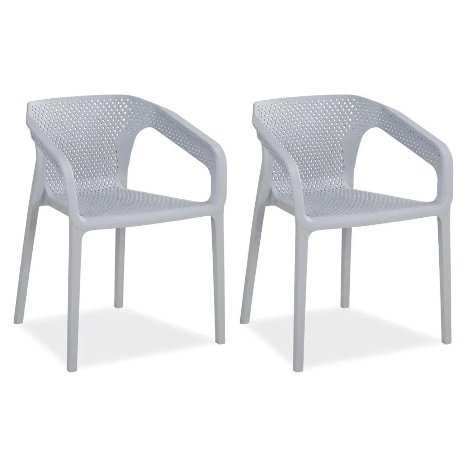 Homestyle4u Gartenstuhl 2er Set in Grau 2688