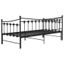 Schwarzes vidaXL Ausziehsofa Bettgestell aus Metall, 90x200 cm, ideal für Gästezimmer.